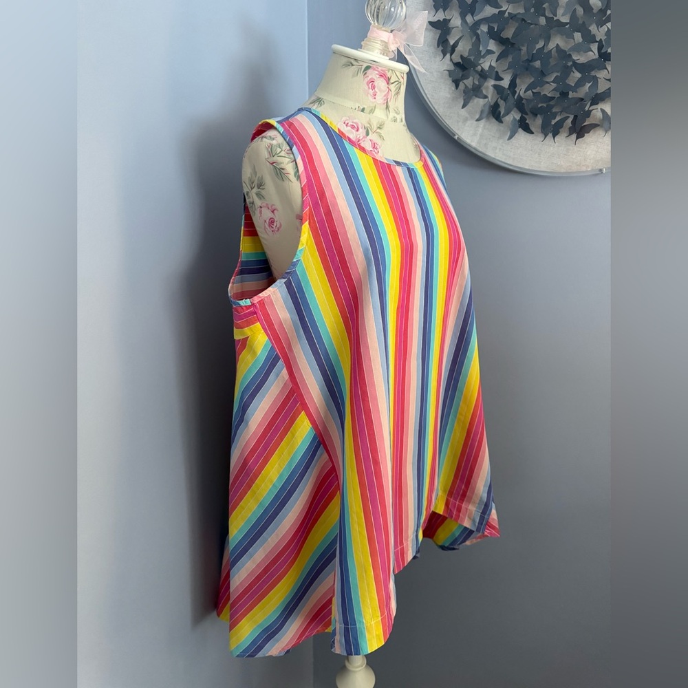Melissa Paige Rainbow Striped Tunic Top with Hi/low Hem